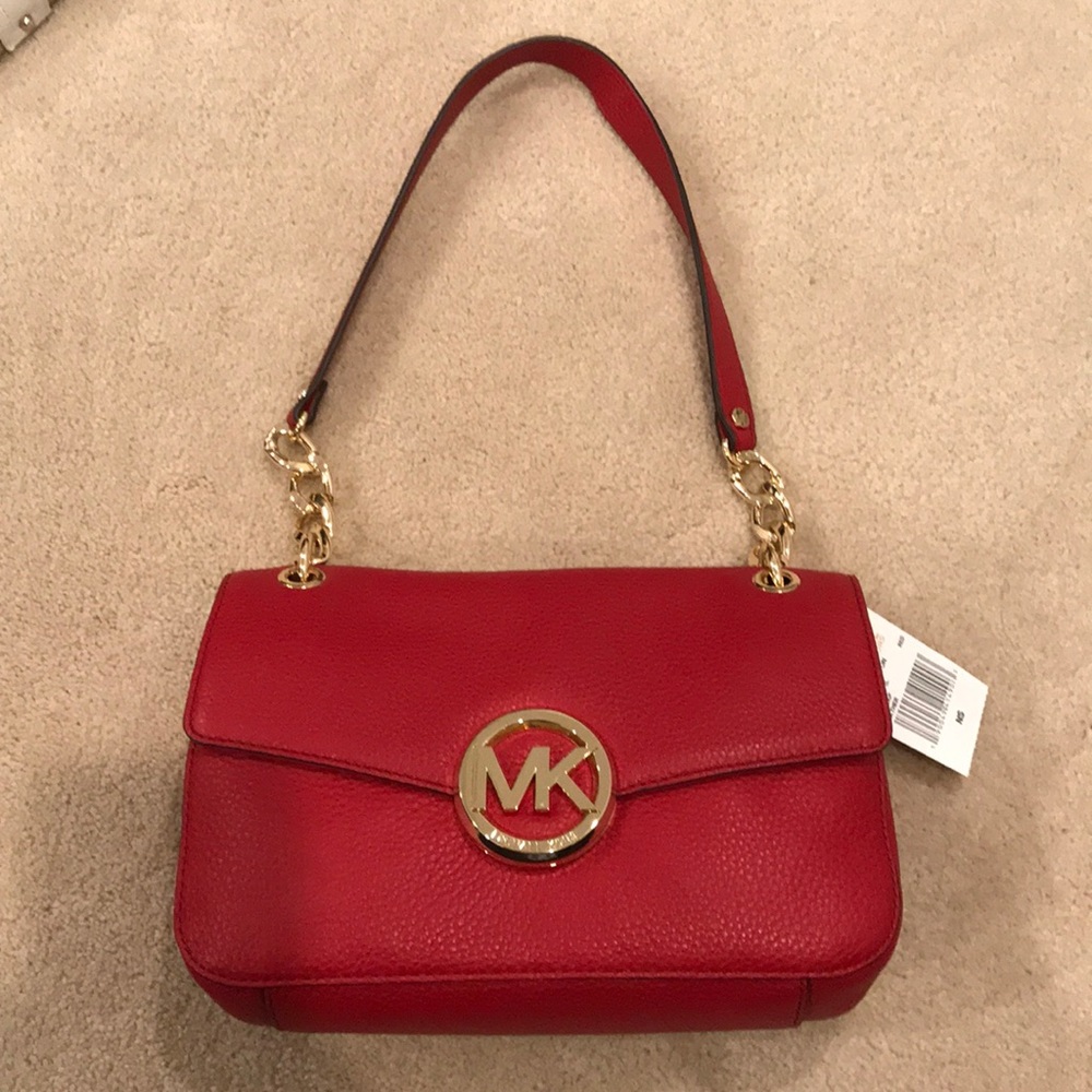 NWT Michael Kors Red Shoulder Bag